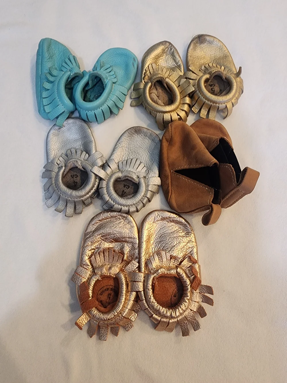 Lot Of 5 Freshly Picked Leather Toddler Shoes 4 And 5